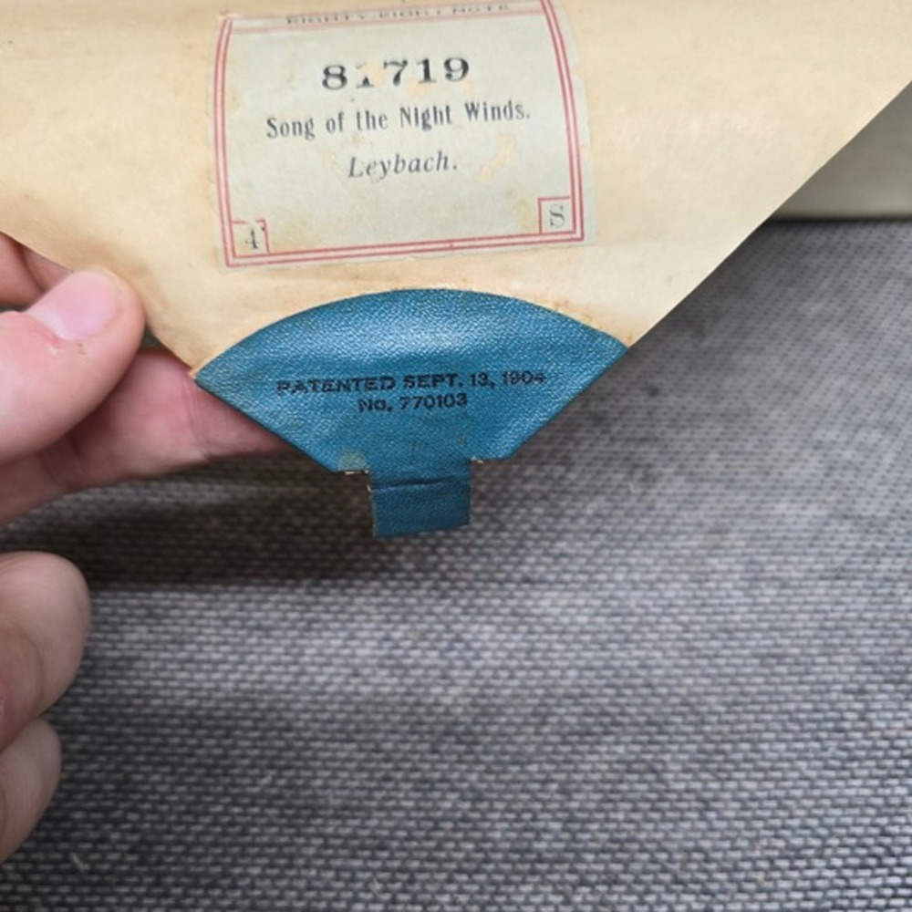 Leybach Song of the Night Winds Player Piano Roll 81719 1904 Pat Blue Tab Fair